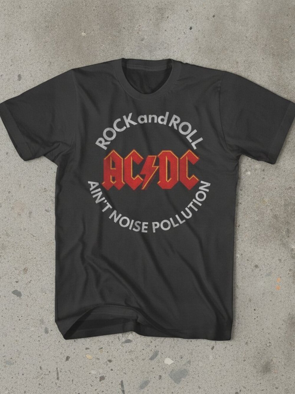 Rock and Roll Graphic Tee | Classic AC/DC Inspired Music T-Shirt | Vintage Black